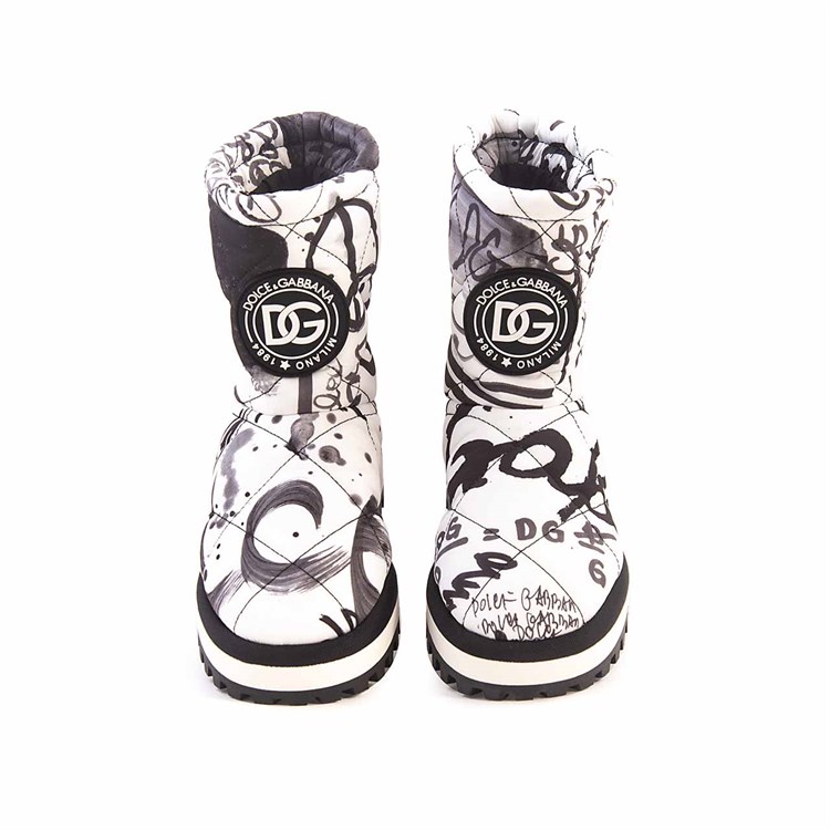 Dolce Gabbana Kadın Hakiki Deri Beyaz-Siyah Günlük Ayakkabı