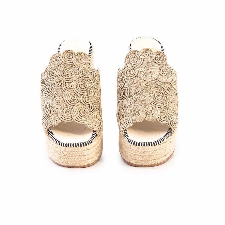 Espadrilles Kadın Tekstil Kauçuk Taban Naturel Terlik Terlik