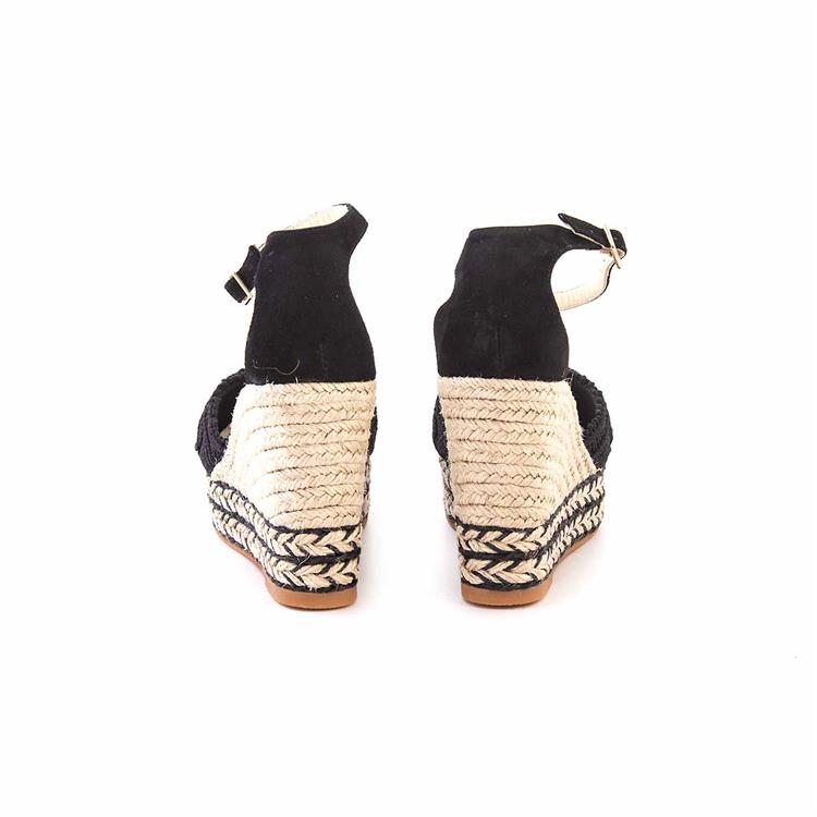 Espadrilles Kadın Tekstil Kauçuk Taban Negro Sandalet 