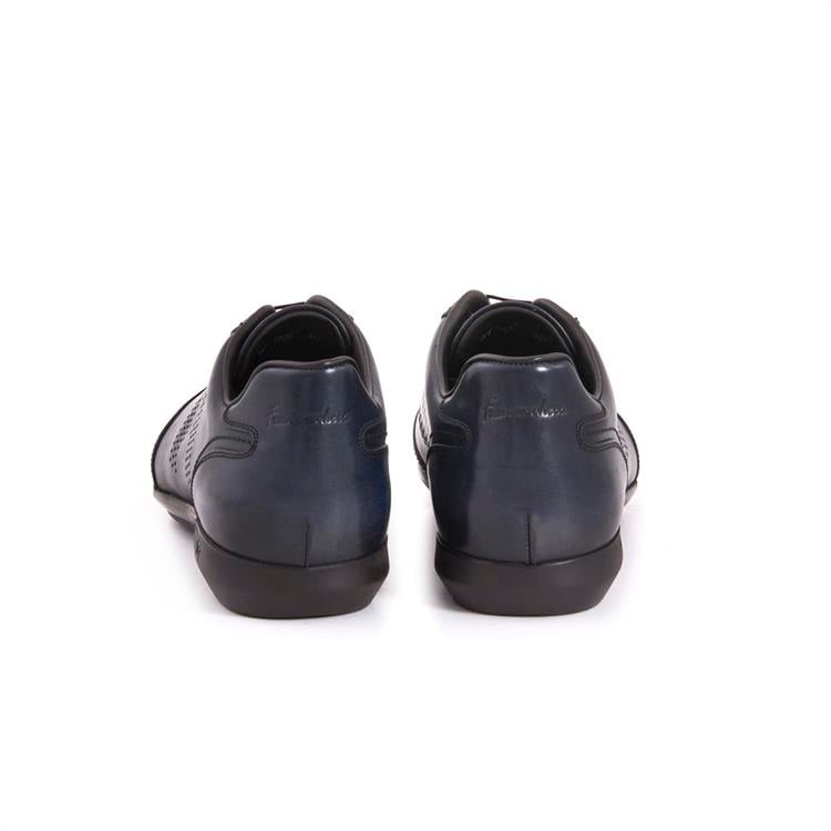Franceschetti Erkek Hakiki Deri Kauçuk Taban Lacivert Spor & Sneaker Ayakkabı
