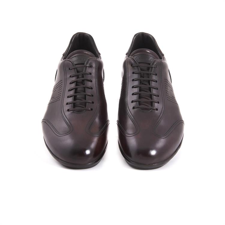 Franceschetti Erkek Hakiki Deri Kauçuk Taban Koyu Kahverengi Spor & Sneaker Ayakkabı