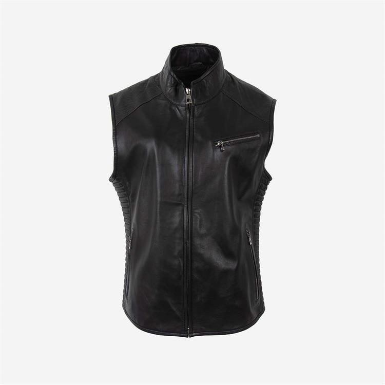 Franco Armondi Erkek Hakiki Deri Siyah Deri Mont