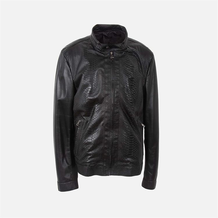 Franco Armondi Erkek Hakiki Deri Siyah Deri Mont