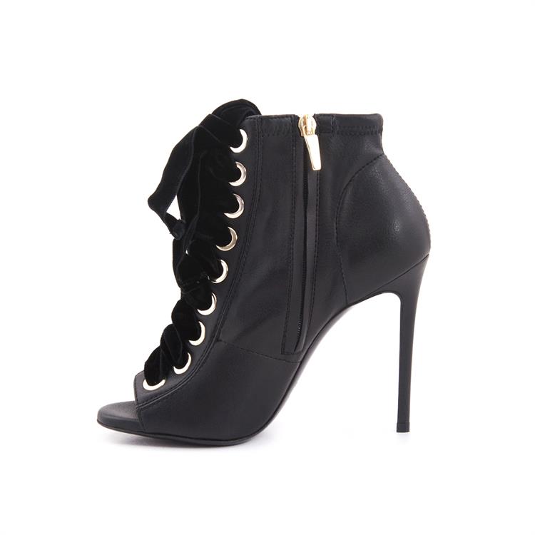 Greymer Kadın Hakiki Deri Kösele Taban Siyah Topuklu Bot 