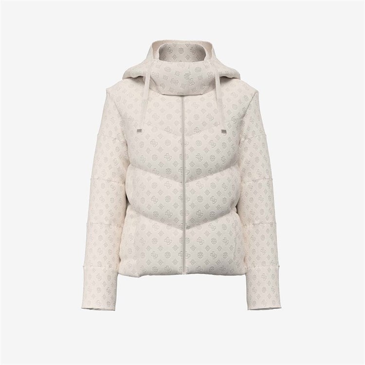 Guess 4G Logolu Fermuarlı Kapüşonlu Kadın Mont W6BL56W4195