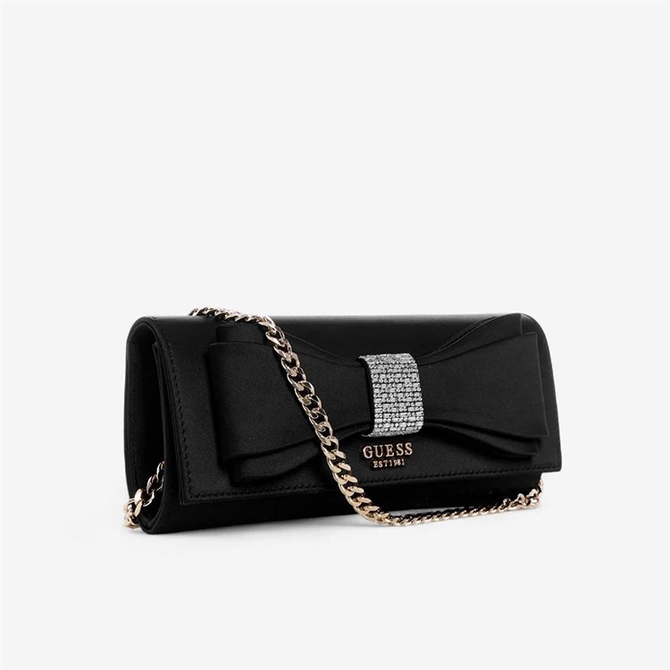 Guess Kadın Siyah Zincir Askılı Fiyonk Detaylı Çapraz Çanta HWSS9650710