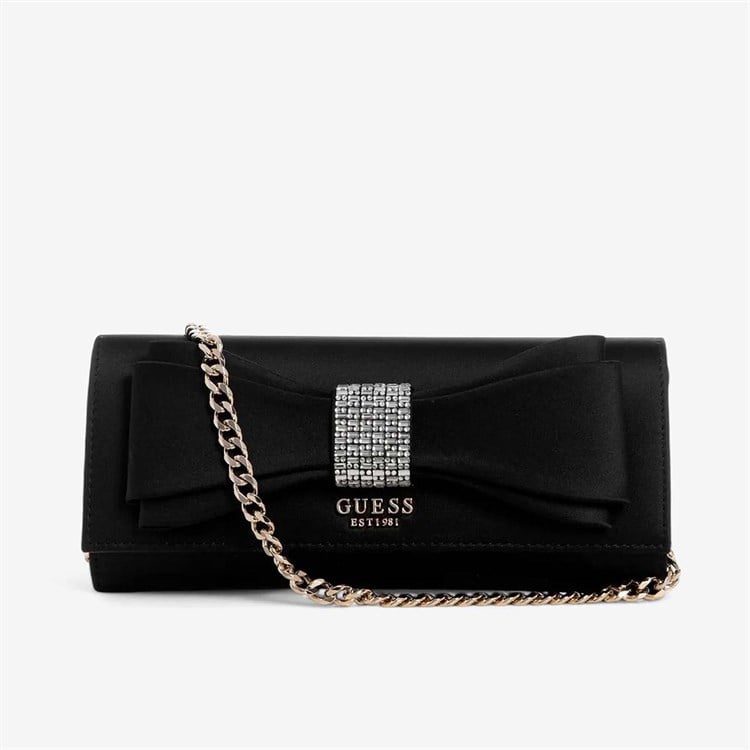 Guess Kadın Siyah Zincir Askılı Fiyonk Detaylı Çapraz Çanta HWSS9650710