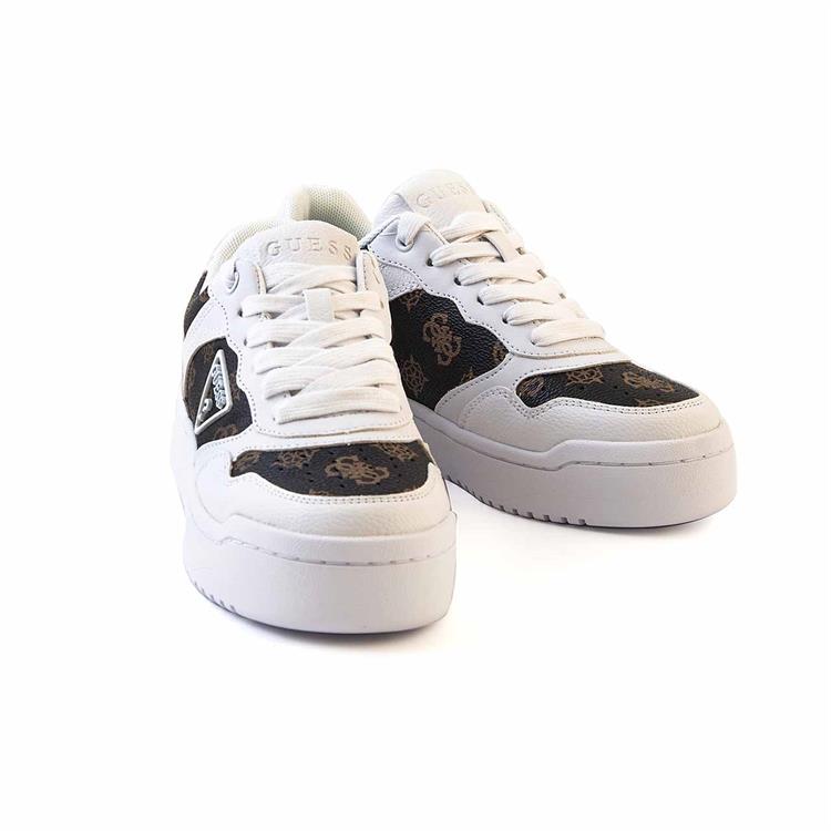 Guess Kadın Vegan Beyaz-Kahverengi Spor & Sneaker Ayakkabı