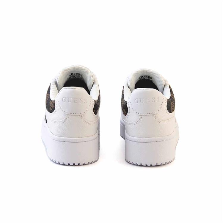 Guess Kadın Vegan Beyaz-Kahverengi Spor & Sneaker Ayakkabı
