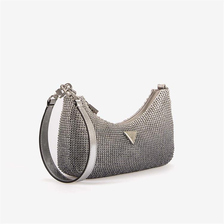 Guess Kadın Taşlı Mini Gümüş Renk Omuz Çantası HWOY9350720