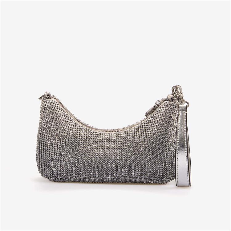 Guess Kadın Taşlı Mini Gümüş Renk Omuz Çantası HWOY9350720