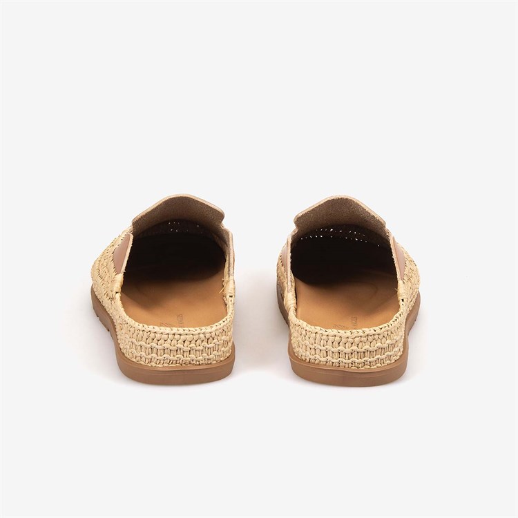 Hawen Angels Kadın 3cm Kauçuk Tabanlı Hasır Örgü Terlik 4001