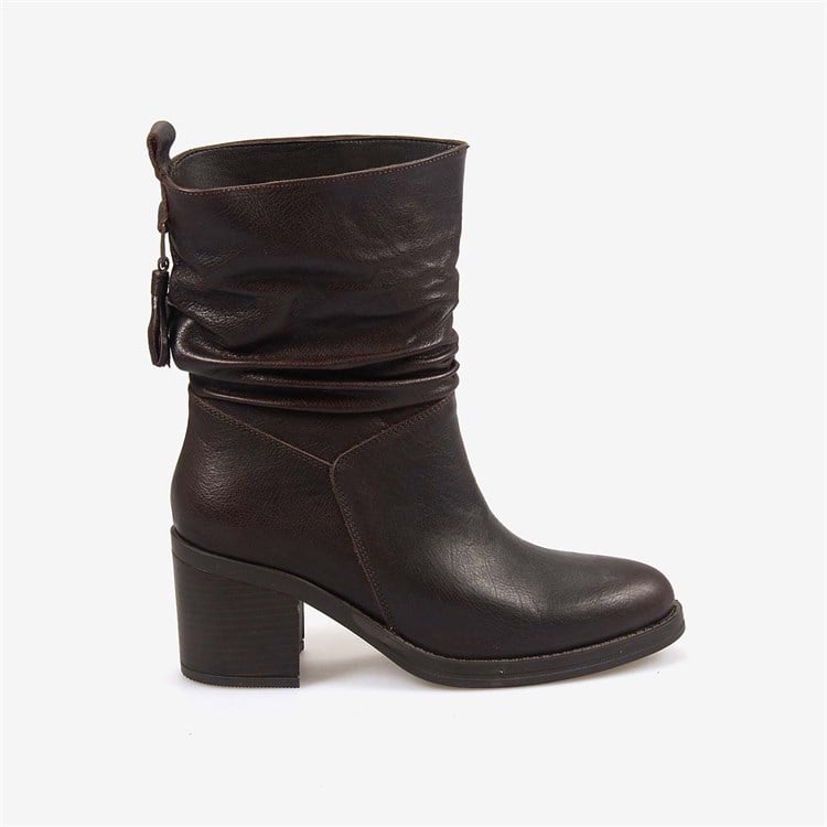 Hawen Angels Kadın 7cm Kauçuk Taban Hakiki Deri Bot 71455