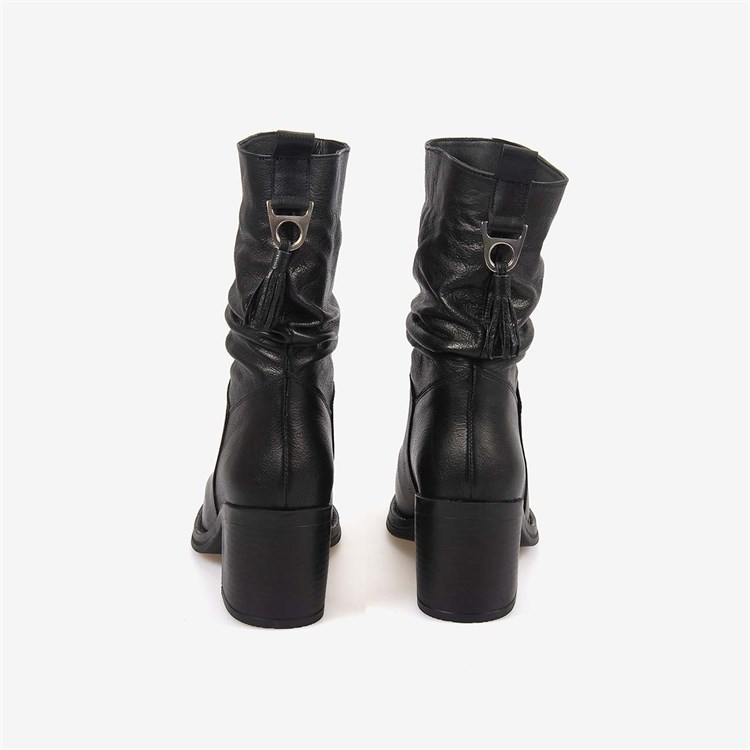 Hawen Angels Kadın 7cm Kauçuk Taban Hakiki Deri Bot 71455