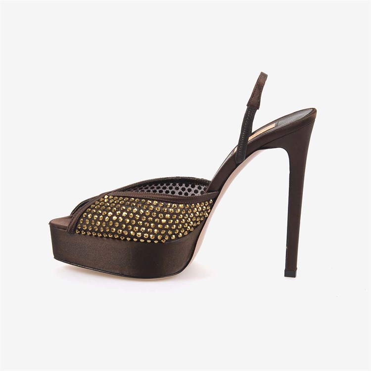 Hawen Angels Kadın Fileli 14cm Uzun Topuklu Gece & Abiye Ayakkabı 9081