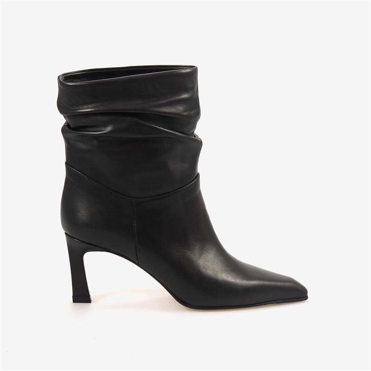 Hawen Angels Kadın Hakiki Deri Sivri Burun Körüklü 7cm Topuklu Bot 27723