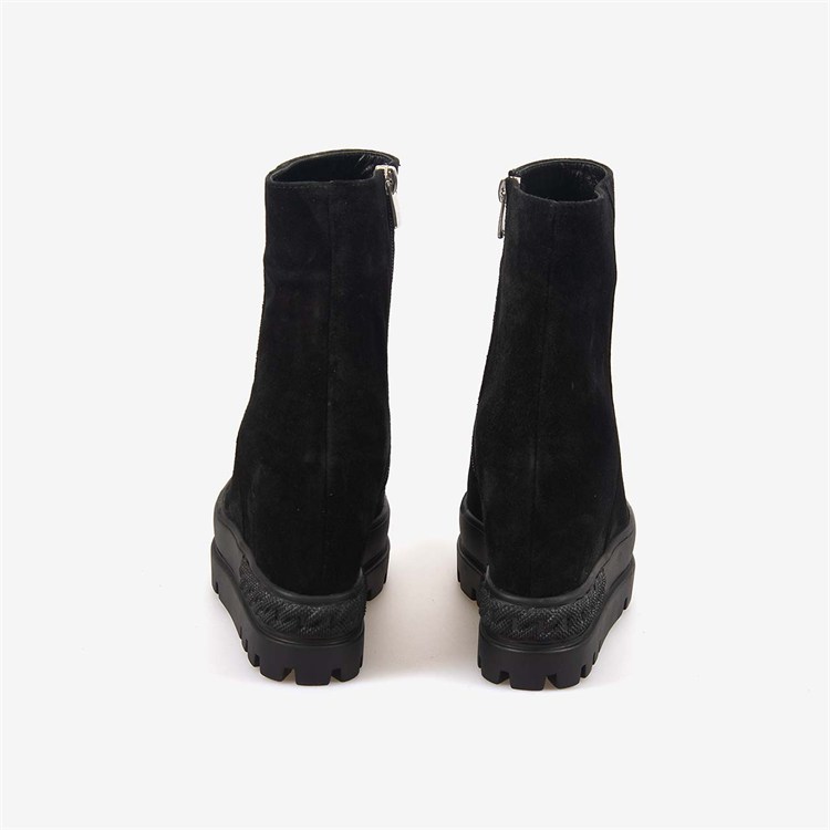 Hawen Angels Kadın Kauçuk Taban Hakiki Süet Deri 12cm Gizli Dolgu Topuklu Bot 6300