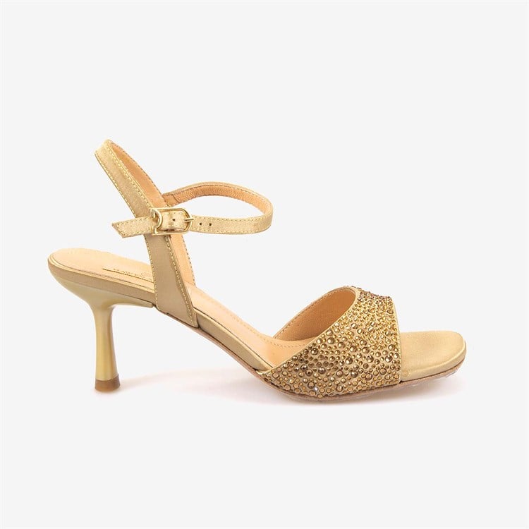 Hawen Angels Kadın Kösele Taban 7,5cm Topuklu Saten Gece & Abiye Ayakkabı 6895-26-V1