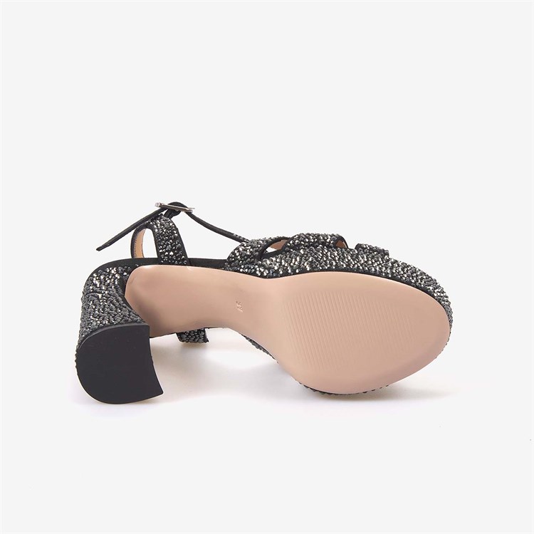Hawen Angels Kadın Saten 12,5 cm Platform Topuklu Taşlı Gece & Abiye Ayakkabı 380-75