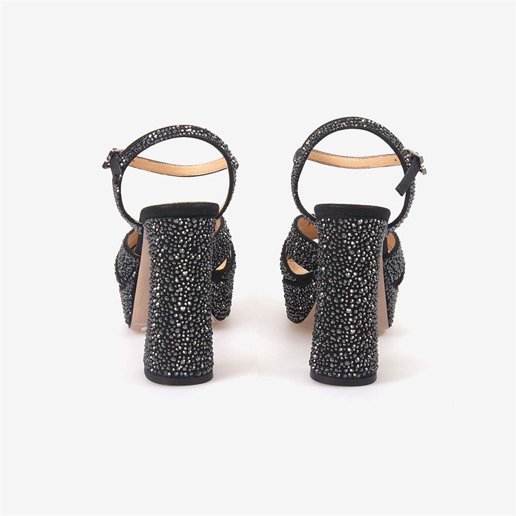 Hawen Angels Kadın Saten 12,5 cm Platform Topuklu Taşlı Gece & Abiye Ayakkabı 380-75