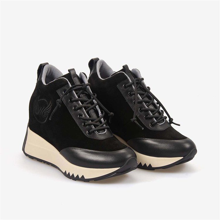 Hawen Angels Kadın Termo Taban Hakiki Süet Deri 11cm Gizli Dolgu Topuklu Spor & Sneaker Ayakkabı 430