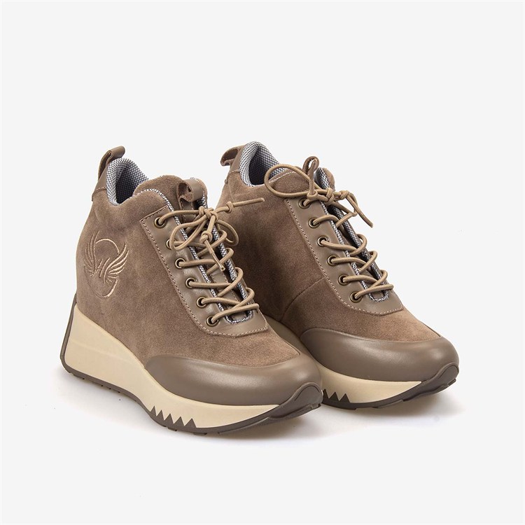 Hawen Angels Kadın Termo Taban Hakiki Süet Deri 11cm Gizli Dolgu Topuklu Spor & Sneaker Ayakkabı 430