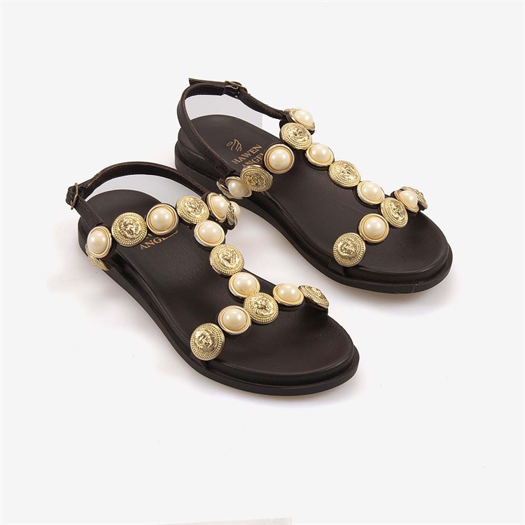 Hawen Angels Kadın Tpu Taban Comfort Taş Detaylı Sandalet 1806