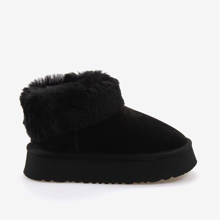 HAWEN ANGELS Kürklü Süet Deri Yüksek Tabanlı Kadın Bot 2025