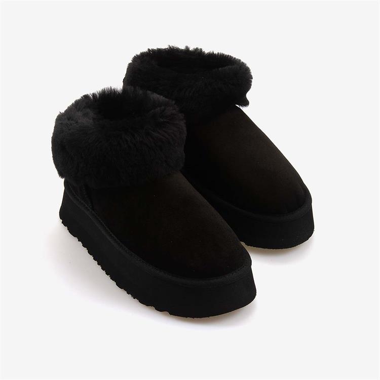 HAWEN ANGELS Kürklü Süet Deri Yüksek Tabanlı Kadın Bot 2025