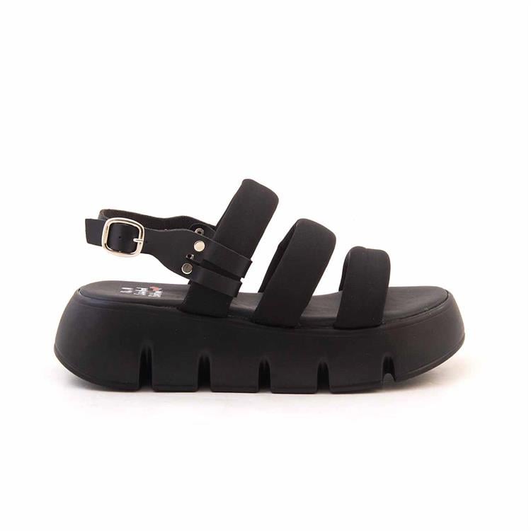 I Am Limited Kadın Tekstil Poli Taban Siyah Sandalet Ayakkabı