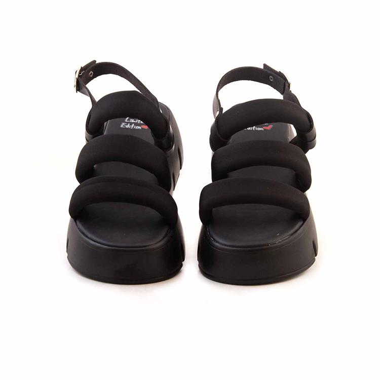 I Am Limited Kadın Tekstil Poli Taban Siyah Sandalet Ayakkabı