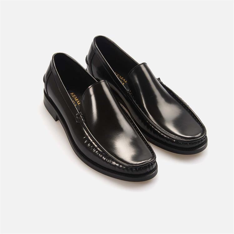 Kemal Tanca Erkek Hakiki Deri Microlight Taban Siyah Loafer Konforlu Ayakkabı