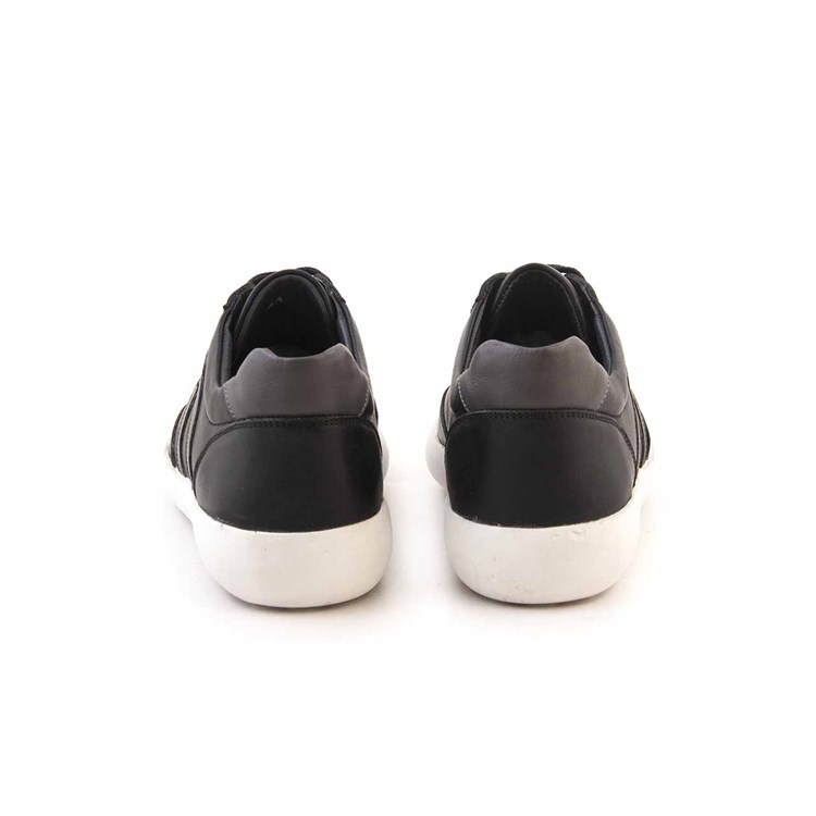 Kemal Tanca Erkek Hakiki Deri Siyah Antrasıt Spor & Sneaker Ayakkabı