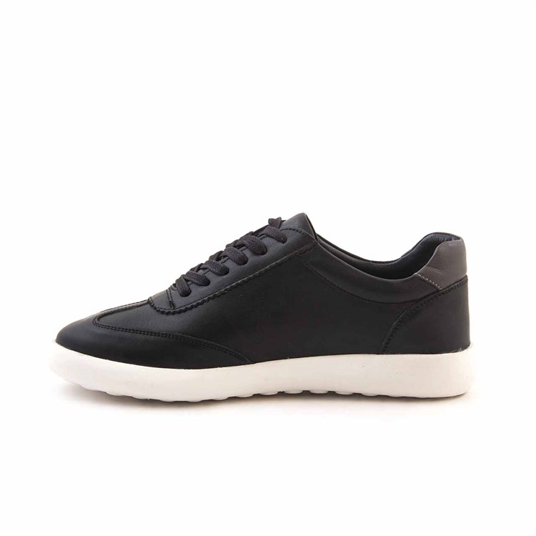 Kemal Tanca Erkek Hakiki Deri Siyah Antrasıt Spor & Sneaker Ayakkabı