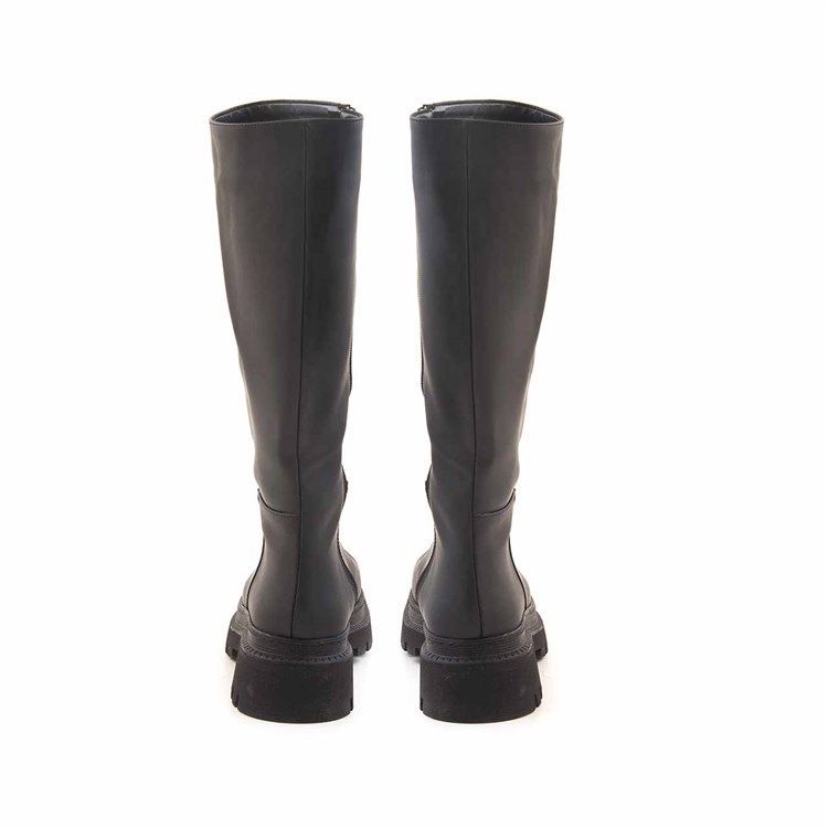 Kemal Tanca Kadın Hakiki Deri Poli Taban Siyah Günlük Çizme