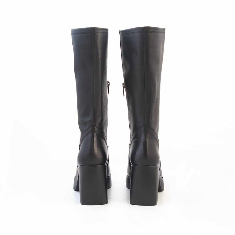 Kemal Tanca Kadın Hakiki Deri Poli Taban Siyah Günlük Çizme