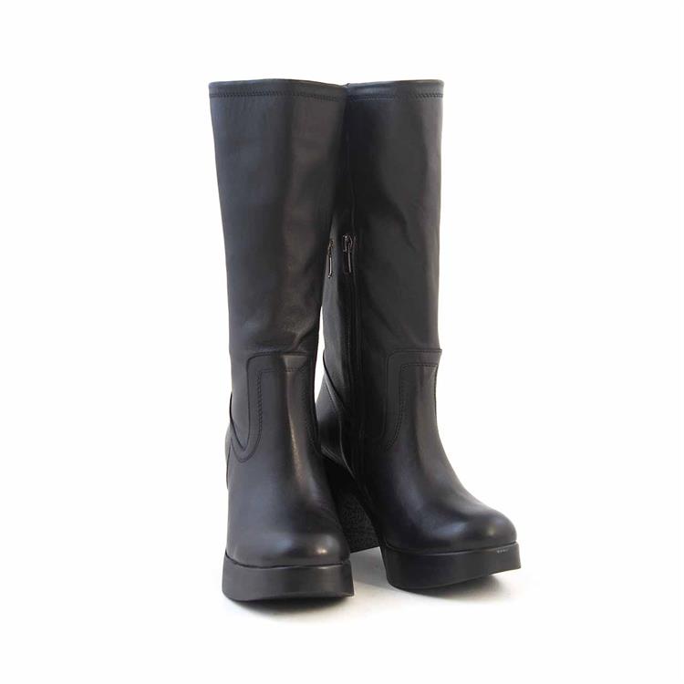 Kemal Tanca Kadın Hakiki Deri Poli Taban Siyah Günlük Çizme