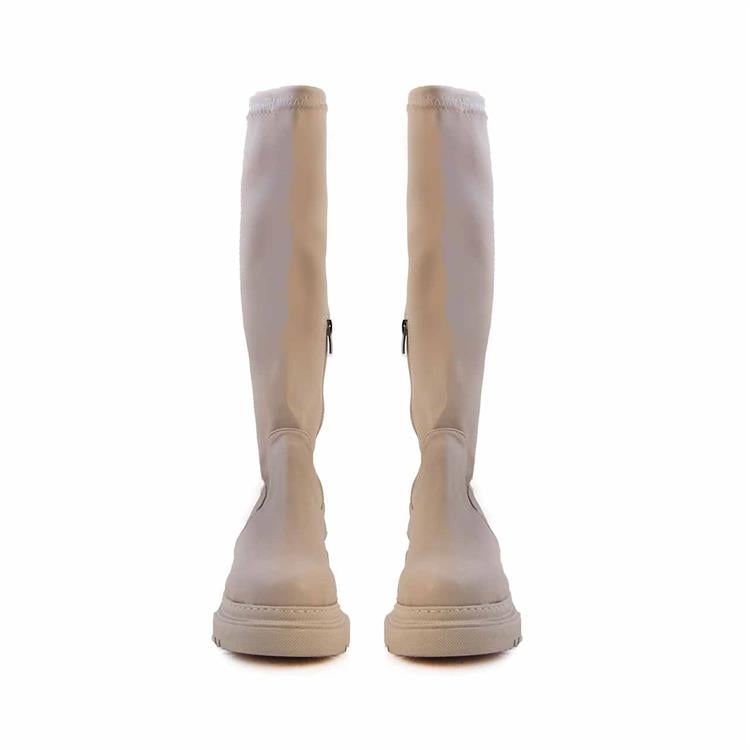 Kemal Tanca Kadın Hakiki Deri Poli Taban Bej Günlük Çizme