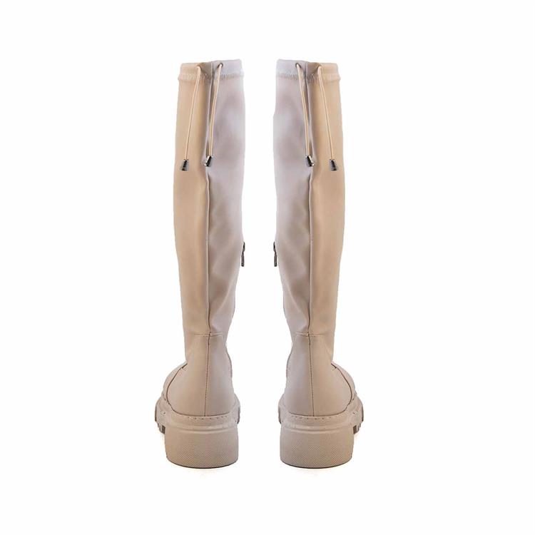 Kemal Tanca Kadın Hakiki Deri Poli Taban Bej Günlük Çizme