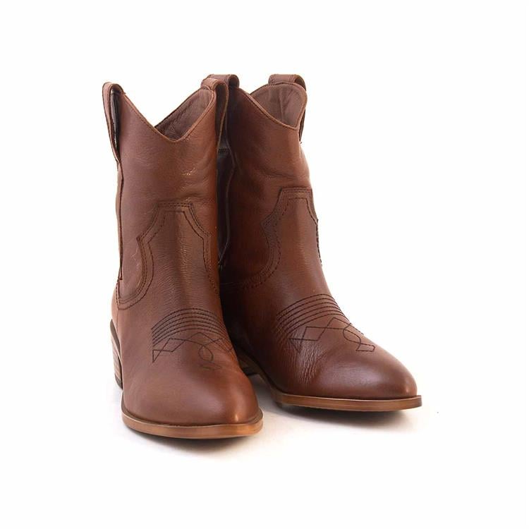 Kemal Tanca Kadın Hakiki Deri Tpu Taban Kahverengi Western Bot 