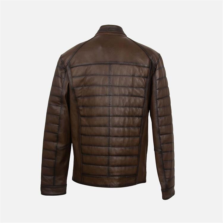 Kemal Tanca Erkek Hakiki Deri Koyu Taba Deri Mont