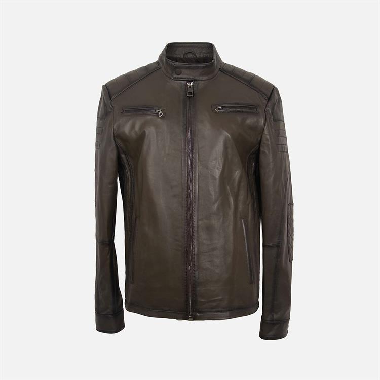 Kemal Tanca Erkek Hakiki Deri Antrasit Deri Mont