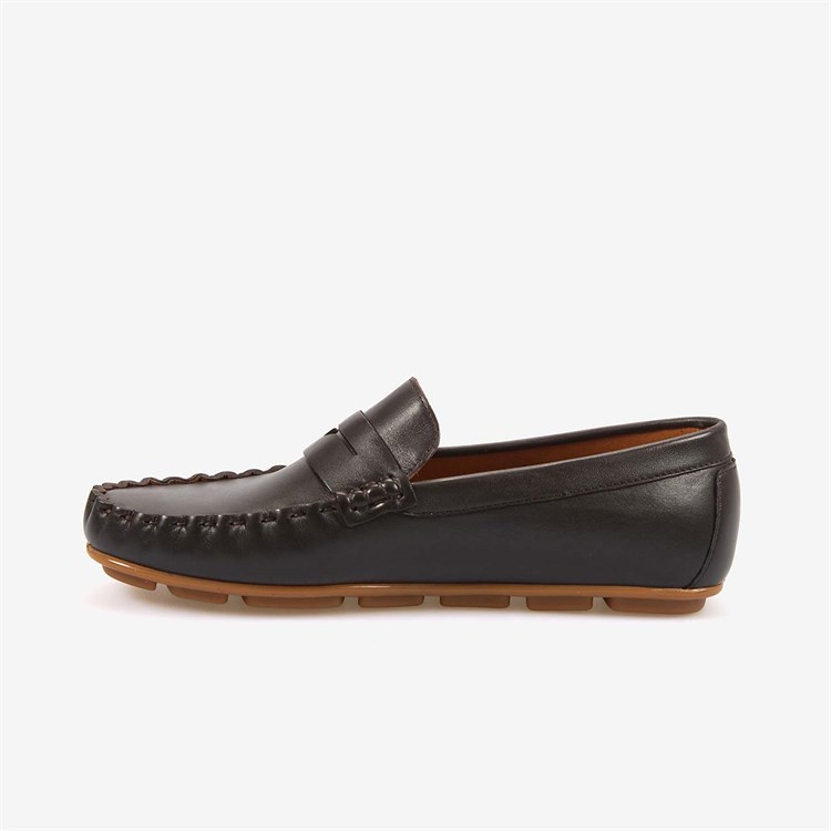 Kemal Tanca Erkek Hakiki Deri Bağcıksız Kauçuk Tabanlı Loafer A9408