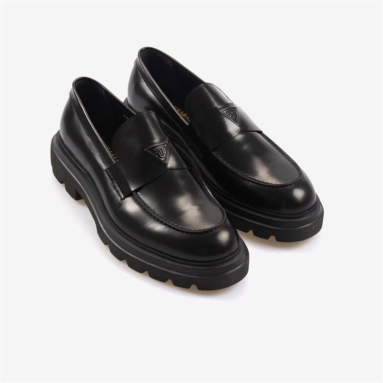 Kemal Tanca Erkek Hakiki Deri Eva Taban Siyah Günlük Ayakkabı