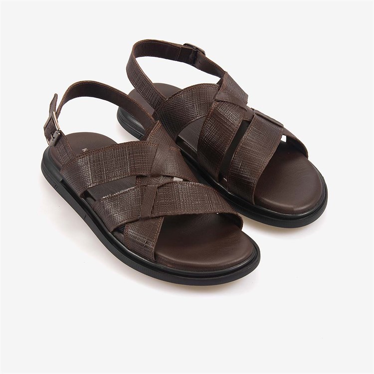 Kemal Tanca Erkek Kauçuk Tabanlı Şık Tasarım Comfort Günlük Çapraz Bantlı Sandalet 560