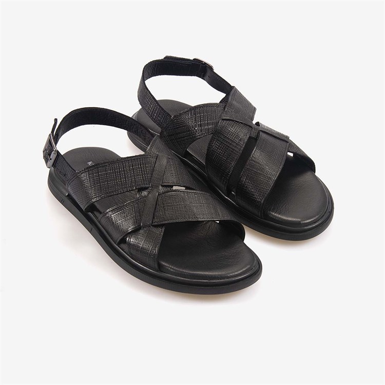 Kemal Tanca Erkek Kauçuk Tabanlı Şık Tasarım Comfort Günlük Çapraz Bantlı Sandalet 560