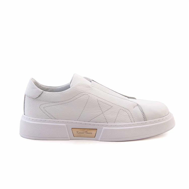 Kemal Tanca Erkek Hakiki Deri Eva Taban Beyaz Spor & Sneaker Ayakkabı