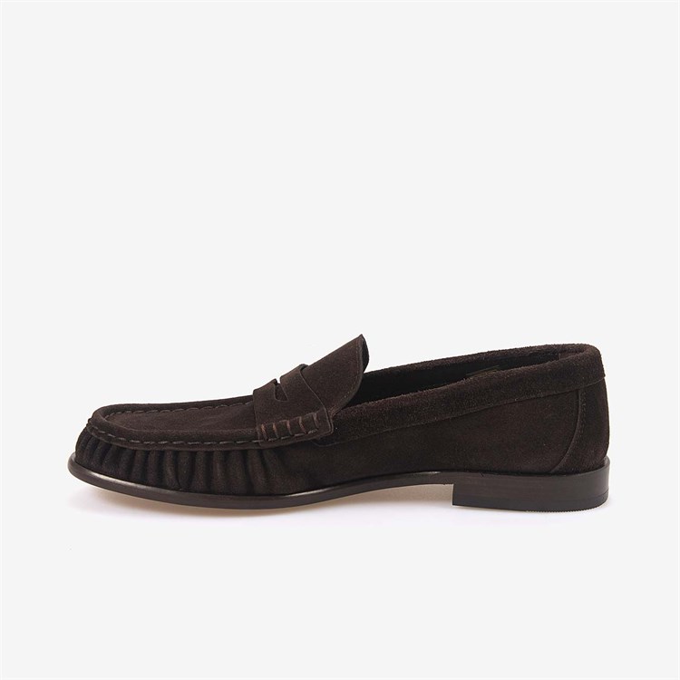 Kemal Tanca Gold Erkek Casual Kahve Süet Penny Loafer Ayakkabı 12254-33