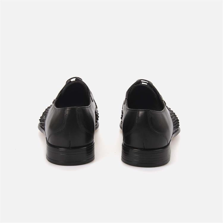 Kemal Tanca Gold Erkek Hakiki Deri Pvc Taban Siyah Antik Klasik Ayakkabı