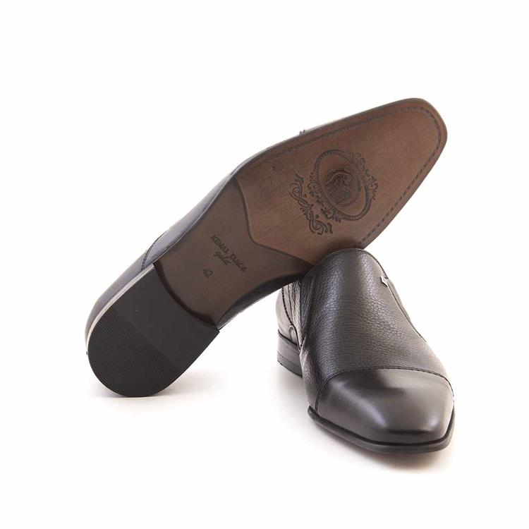 Kemal Tanca Gold Erkek Hakiki Deri Siyah Klasik Ayakkabı